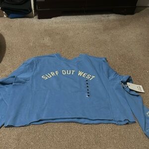 blue cropped crewneck